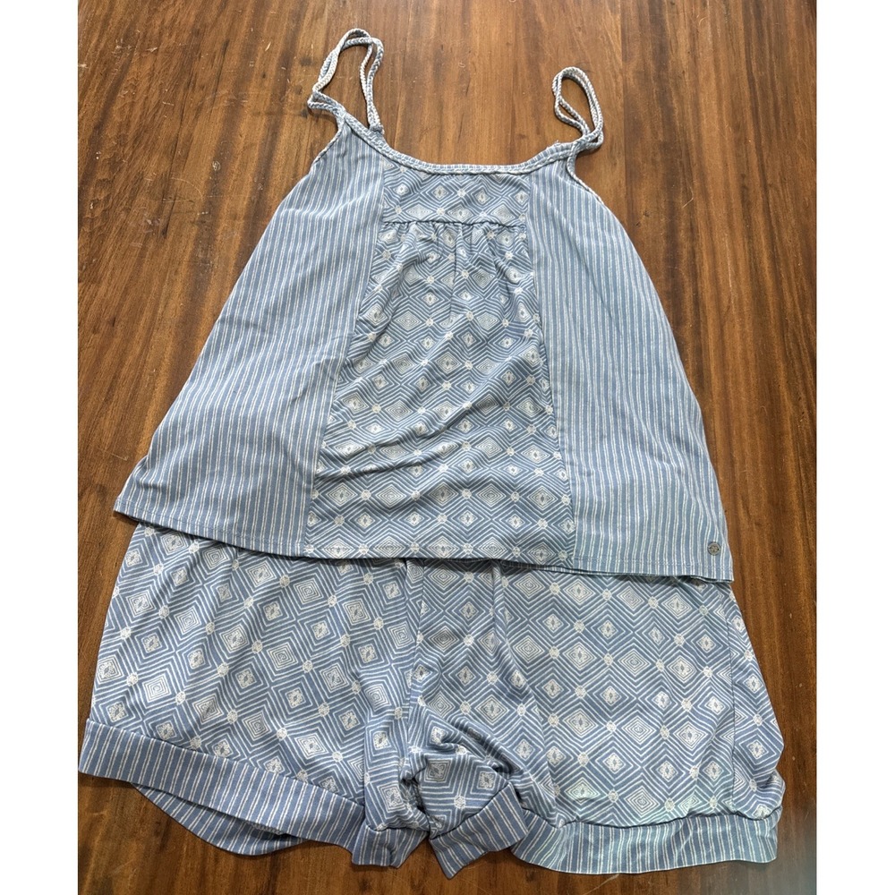 Universal Thread Size XL Cami Short Soft Stretch Blue Stripe Boho Pajama Set